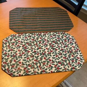 Longaberger set of two Christmas reversible placemats.